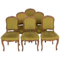 Set of Six French Oak Dining Chairs