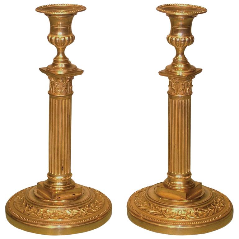 Pair Of Late 18th Century French Ormolu Candlesticks For Sale At 1stdibs