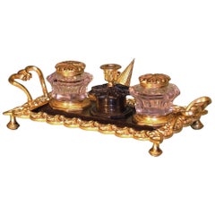 19th Century bronze and ormolu pentray in the gothic style