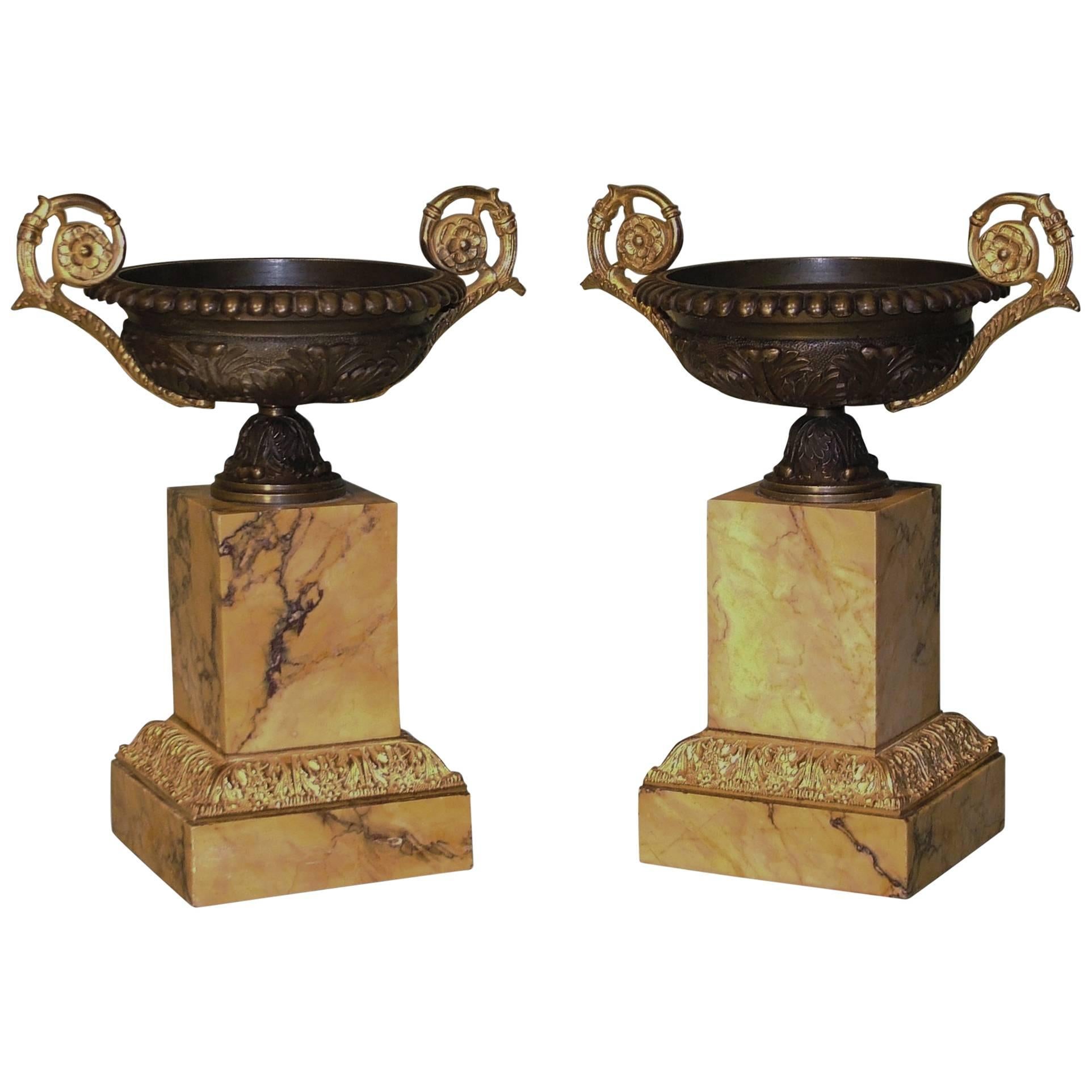 19th Century bronze and ormolu tazzas