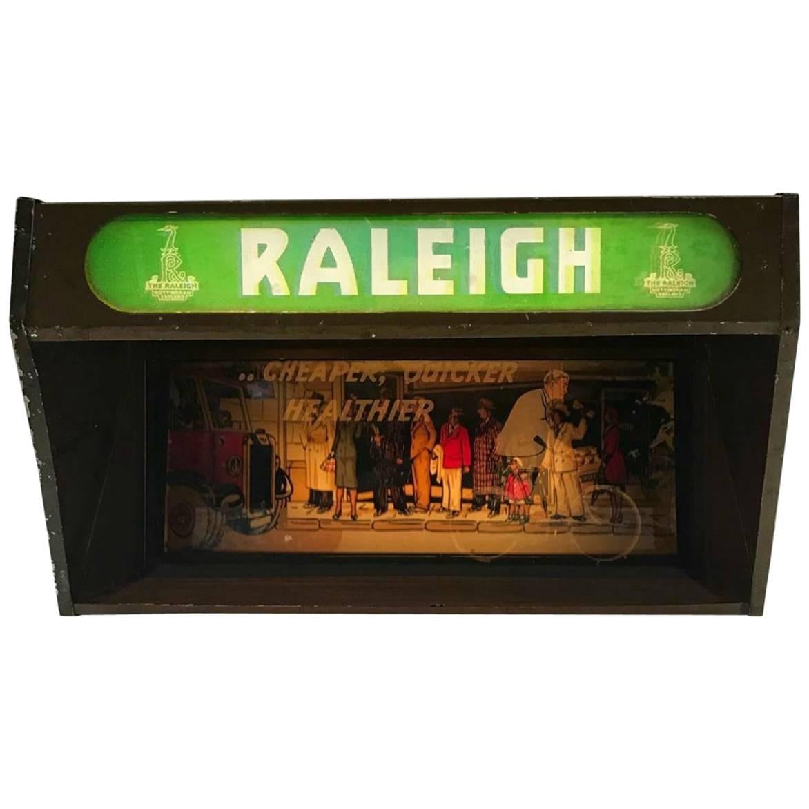 Raleigh Cycles Advertising Light Box For Sale
