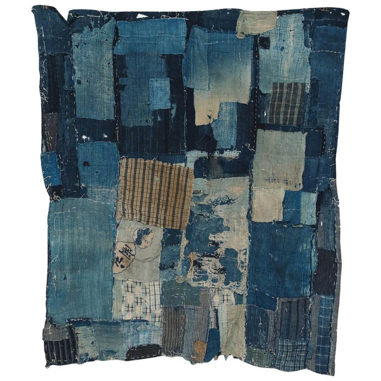 Japanese <i></noscript>boro</i> cloth, ca. 1880, offered by Yew Tree House Antiques