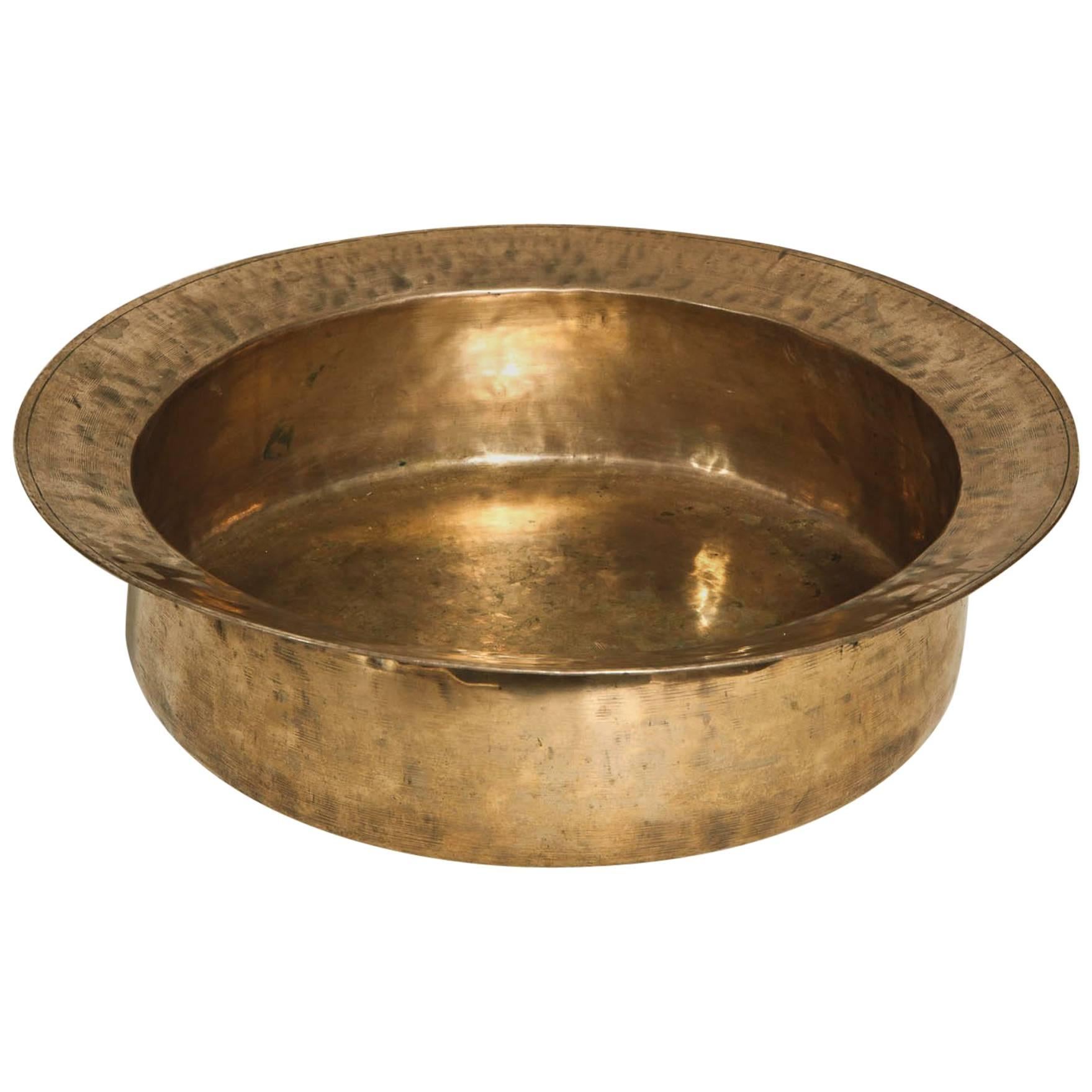 18th Century English Brass Dairy Bowl