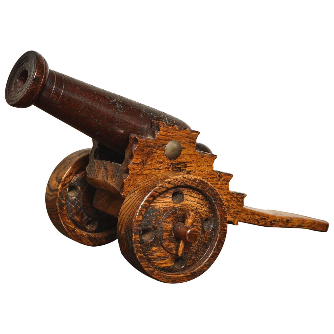 Oak and Mahogany Model Cannon