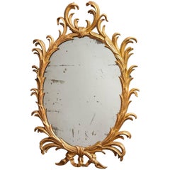 Fine 18th Century English Giltwood Oval Mirror