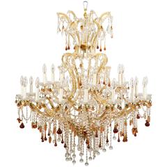 Spectacular Twenty-Five-Light Venetian Crystal Chandelier with Fruit