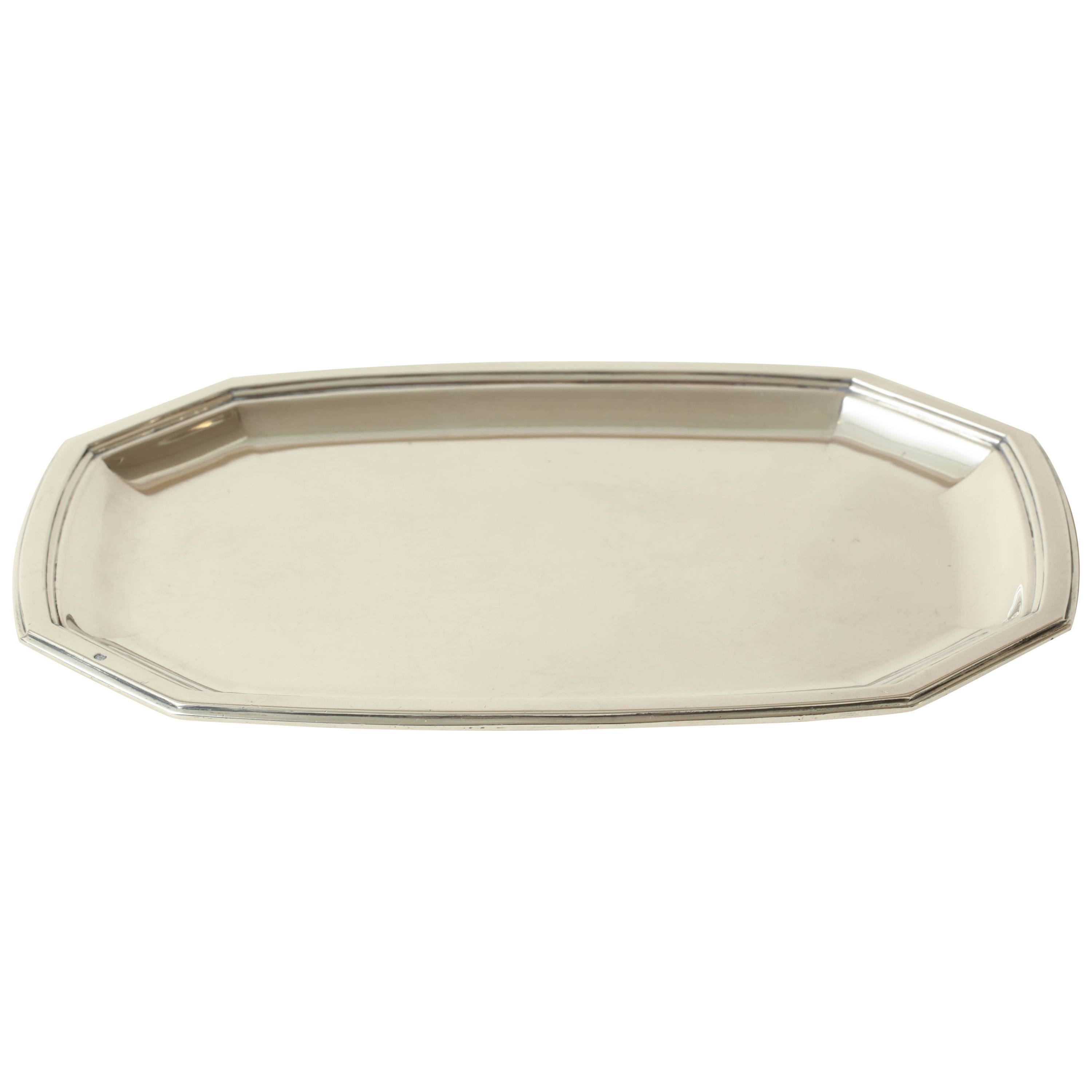 Gustave Keller Frères French Art Deco Sterling Silver Tray