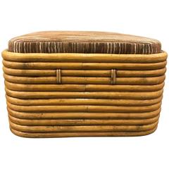 Paul Frankl Style Rattan Ottoman 3