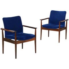 Pair of Finn Juhl for John Stuart Rosewood "Diplomat" Armchairs, circa 1961