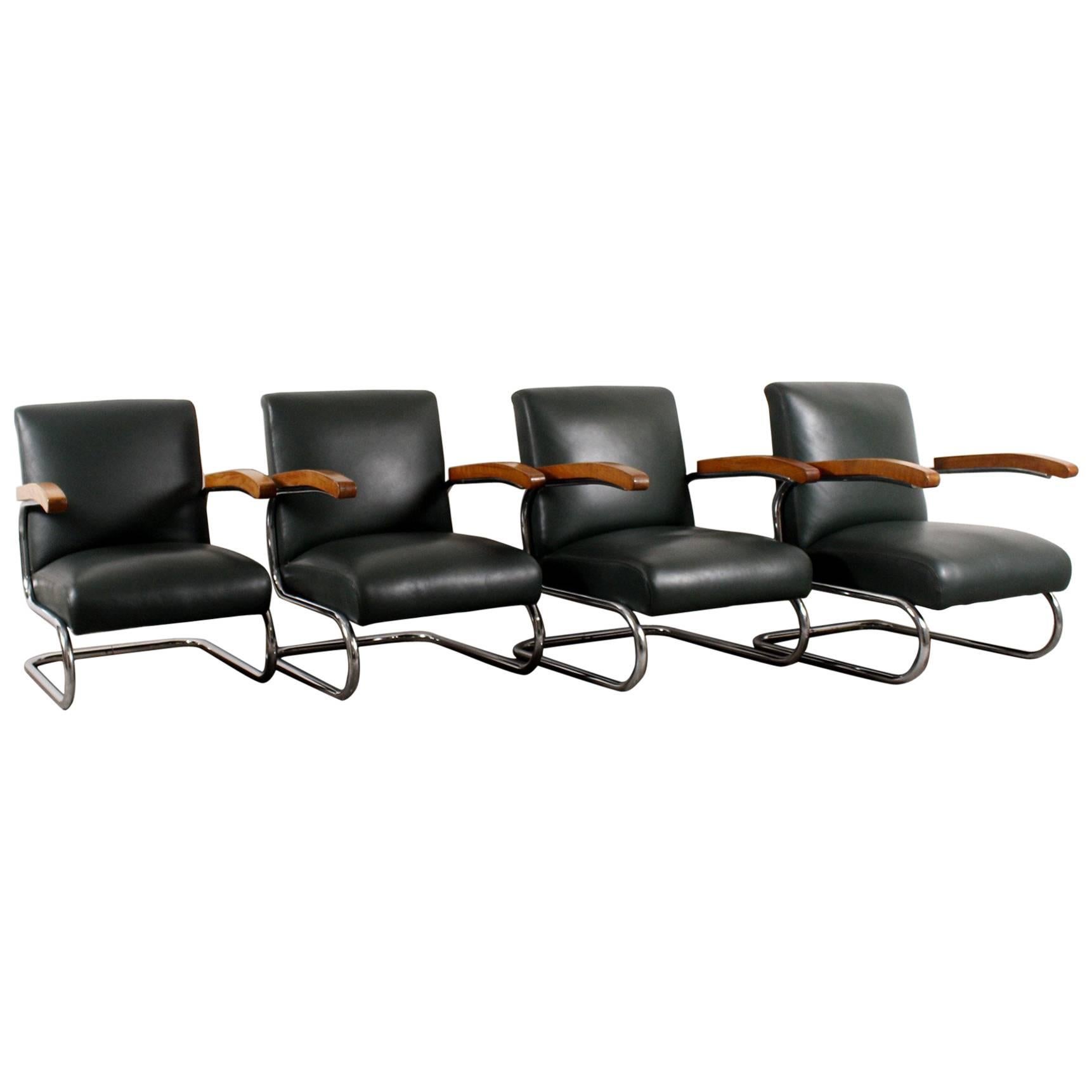 Four Thonet "S411" Lounge Chairs