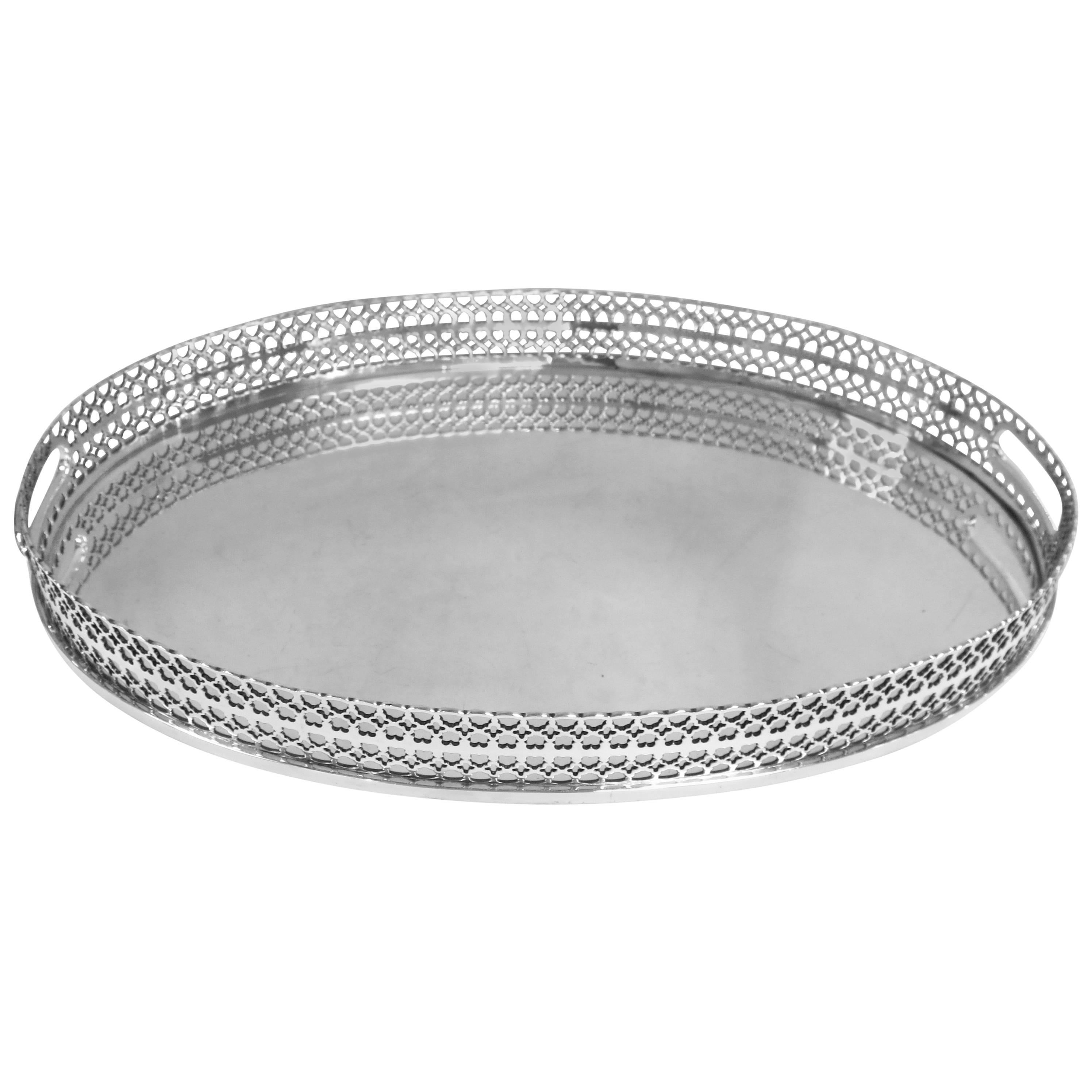 Tiffany, Sterling Silver Oval Gallery Tray