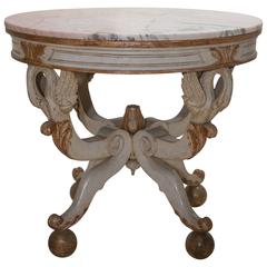19th Century Swedish Circular White Painted and Parcel-Gilt Table 3