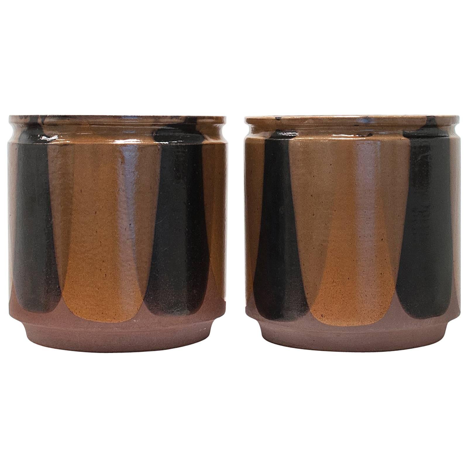 David Cressey and Robert Maxwell 'Flame' Glaze Design Ceramic Planters, 1970s For Sale
