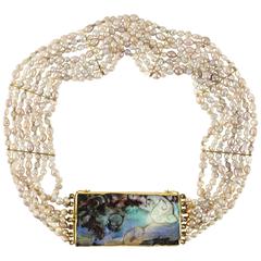 Opal Pearl and 24-Karat Gold Choker by Harry Fireside