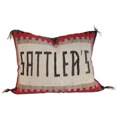 Amazing Navajo Weaving Pillow with Sattler's Name