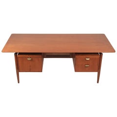 Vintage Finn Juhl Teak Executive Desk with Floating Top