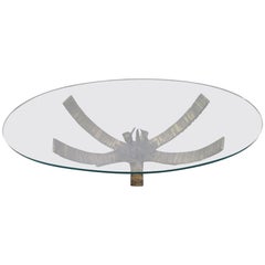 Sculptural Bronze Brutalist Coffee Table by Daniel Gluck, Mid-Century Modern