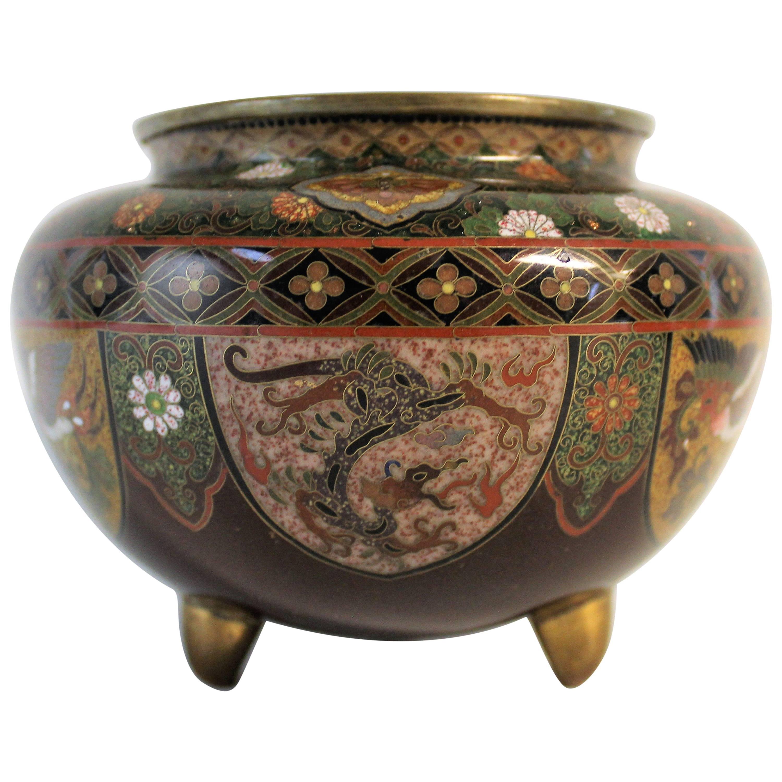 Japanese Meiji Period Cloisonne Bowl For Sale