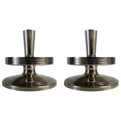 Pair of Tommi Parzinger for Mueck-Cary Silver Plate Candlesticks
