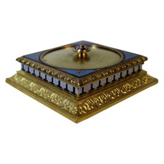 French Bronze 
Champlevé Stamp Box