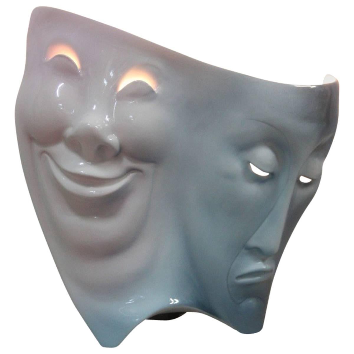 Ariele Torino Table Lamp Italian Ceramic Design Venice Carnival Masks