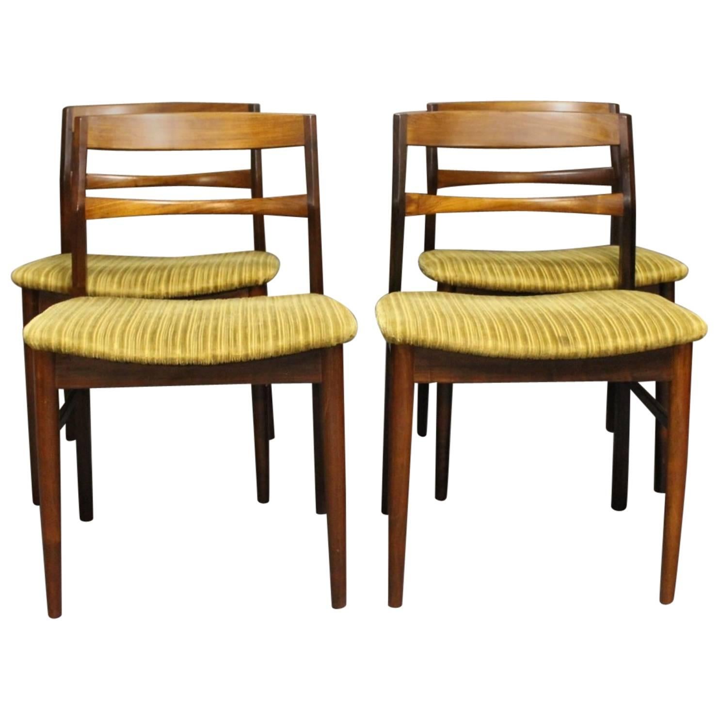 Set of Four Dining Room Chairs in Rosewood by Arne Vodder, 1960s For Sale
