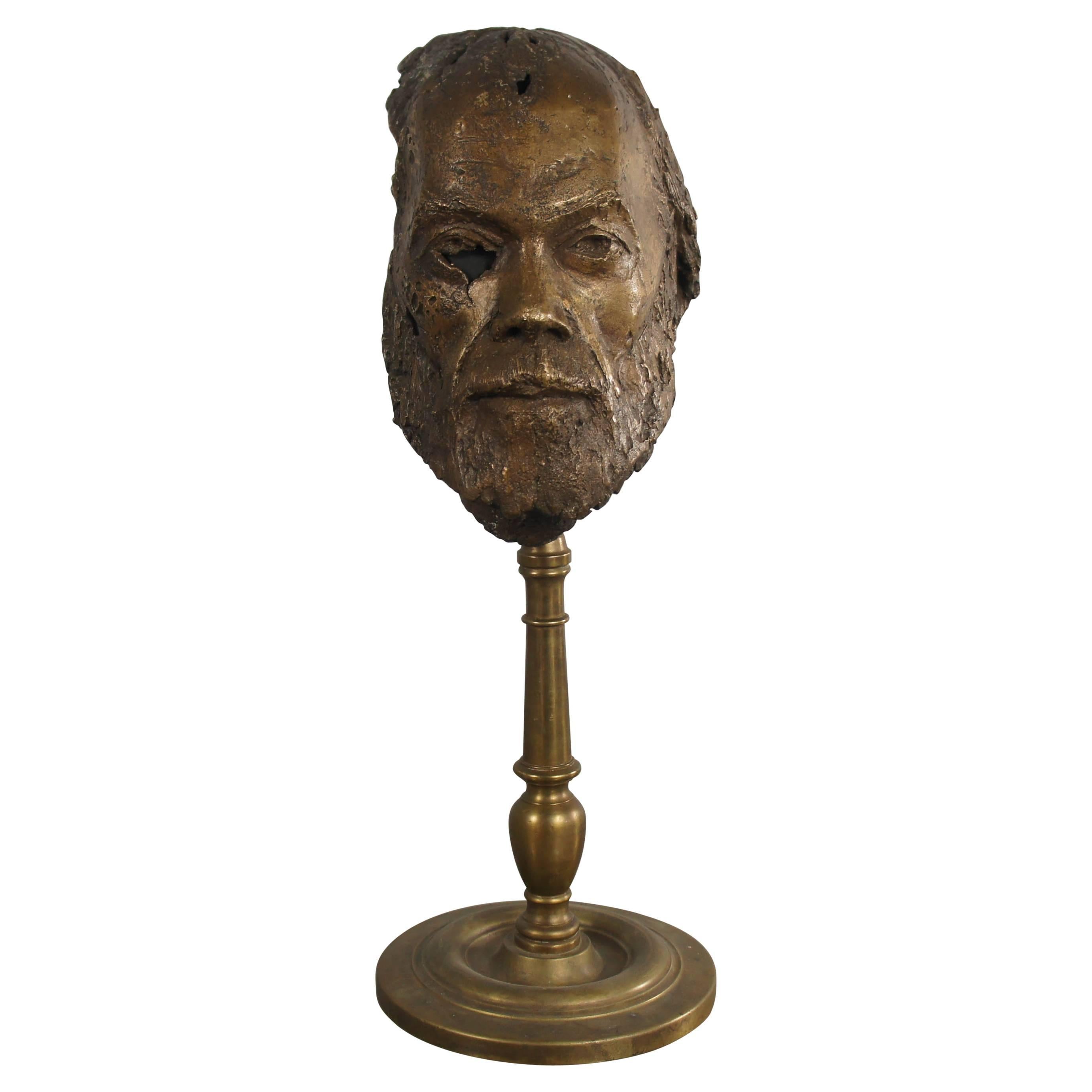 21st Century Bronze Sculpture of Bearded Man by French Artist Bernard Grollier  For Sale