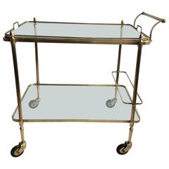 Classic French Brass Drinks Trolley or Bar Cart