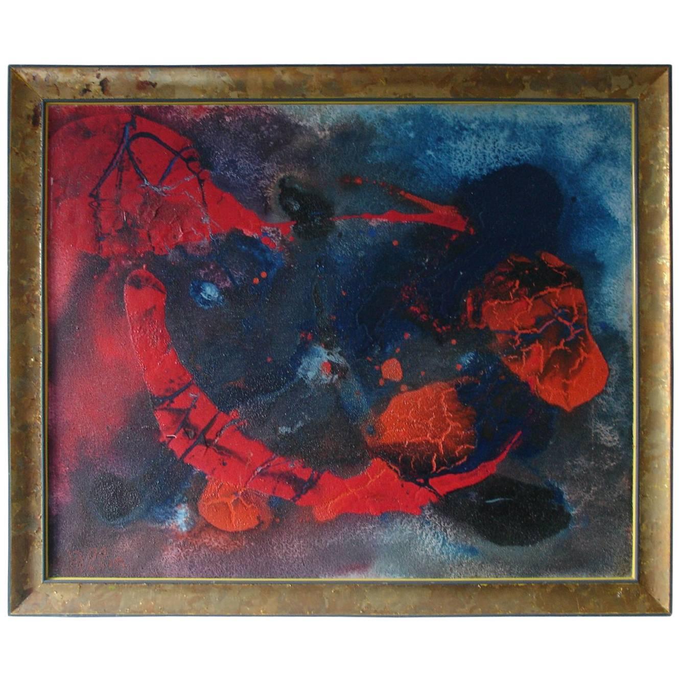 Pillon Mixed-Media on Canvas, French Artist, Late 20th Century For Sale