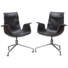 Pair of Fabricius/Kastholm Leather Swivel Chairs 12