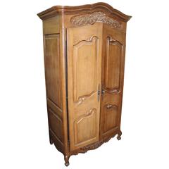 Vintage Large Heavily Carved Wood Cabinet Cupboard Linen Press Unit