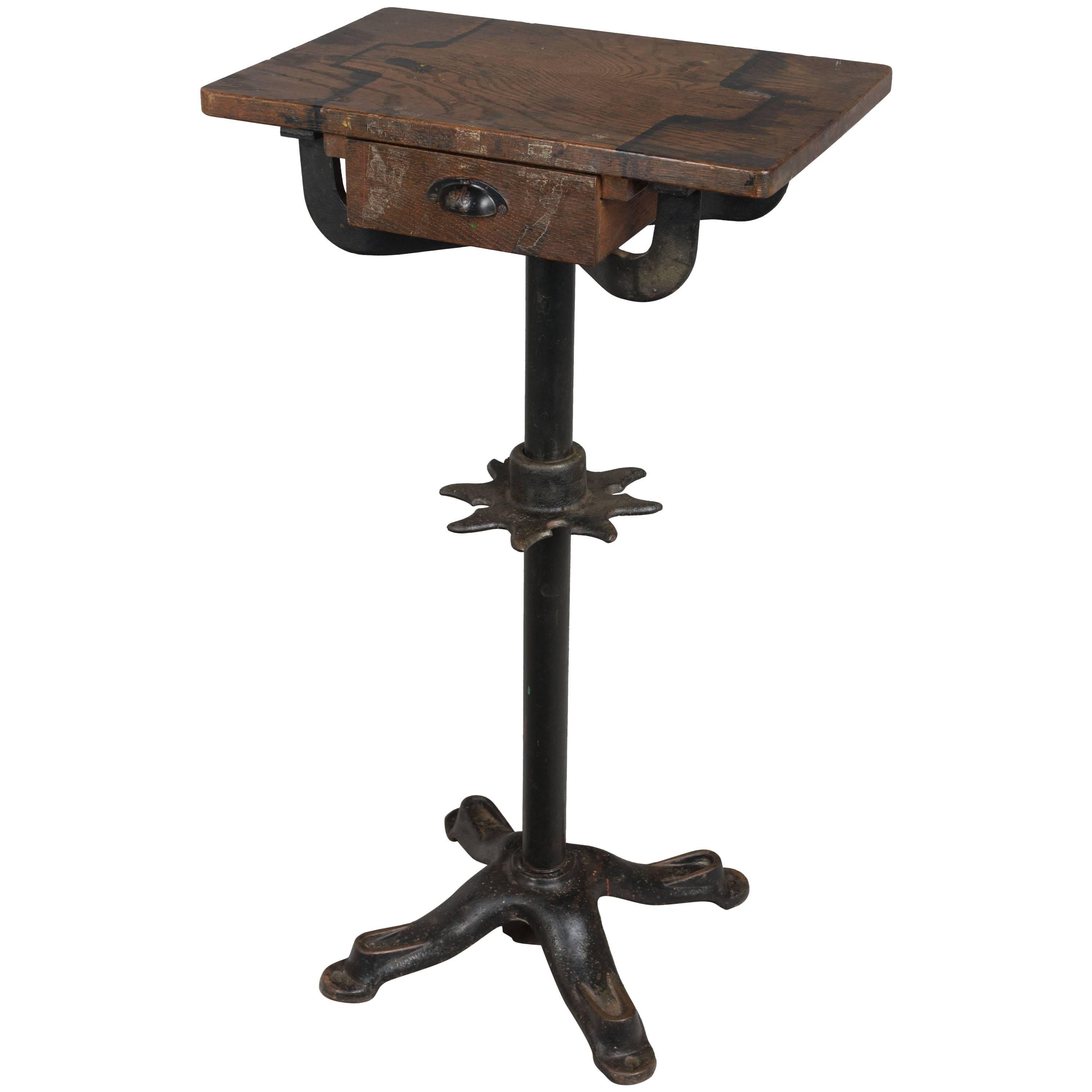 19th Century French Industrial Cast Iron Table