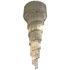 Italian Mid-Century Murano Glass Chandelier by Venini 4