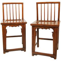 Pair of Early 20th Century Chinese Spindleback Chairs 7