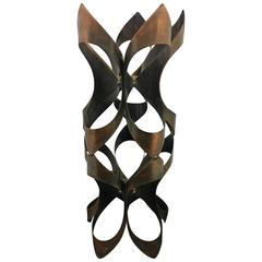 Mid-Century Modern Copper Patinated Freeform Abstract Sculpture by Mascot 8
