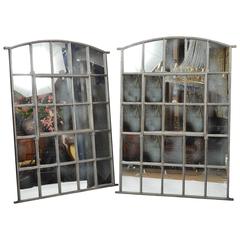 Pair of Early 20th Century Iron Astragal Designed Mirrors 4