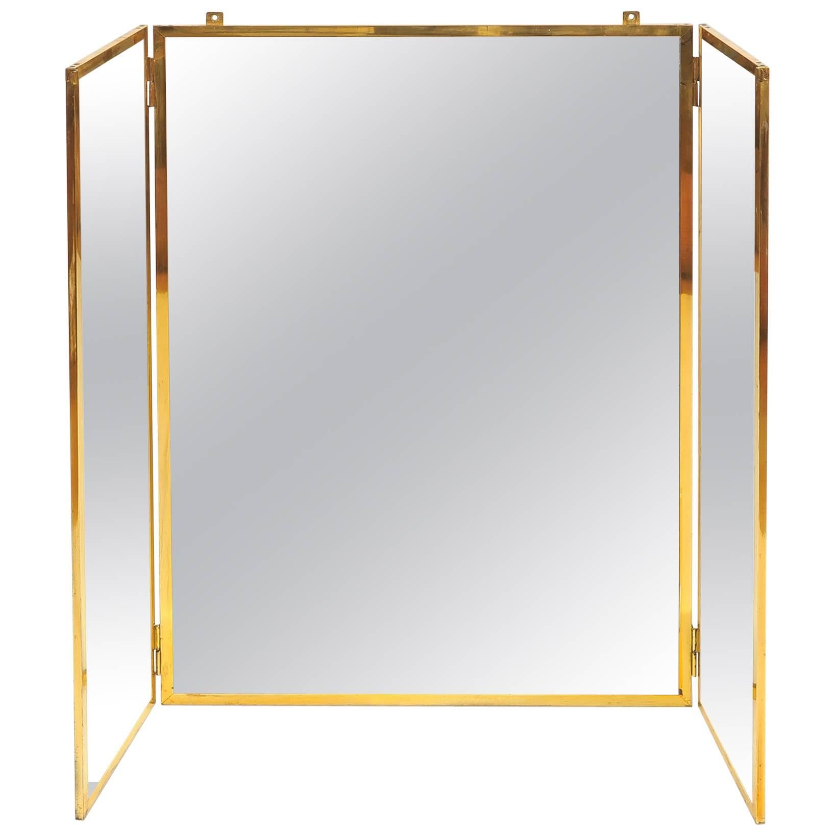 1960s French Triptych Mirror