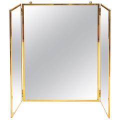 Retro 1960s French Triptych Mirror