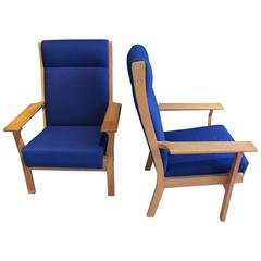 Vintage Ge 181 a Lounge Chairs by Hans Wegner for GETAMA, Set of Two 7