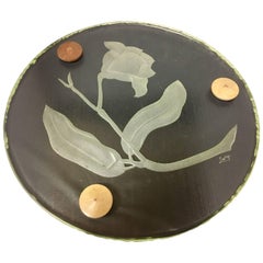 Unique Acid Etched Round Glass Table Top by Lowry