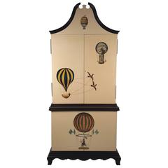 Trompe L'oeil Cabinet Embellished with 18th Century Aeronautical Motif 12