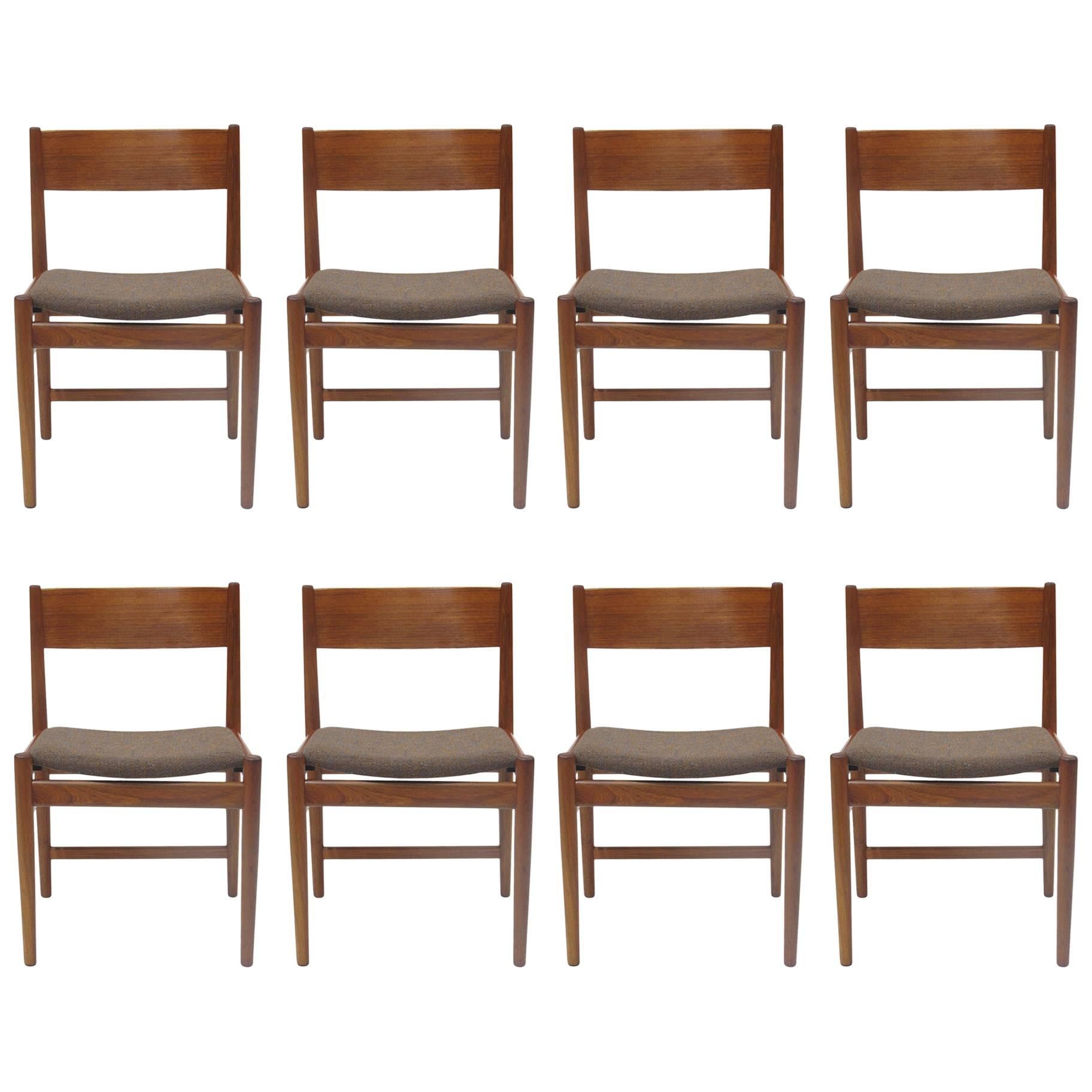 Eight Arne Vodder Danish Teak Dining Chairs