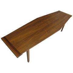 Walnut Long and Narrow Dining Table