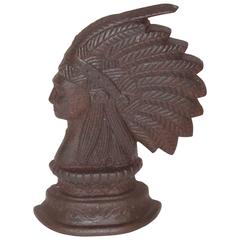 Antique 19th Century Rare Indian Chief Door Stop