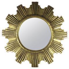 Mid-20th Century Italian Giltwood Sunburst Wall Mirror