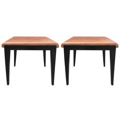 Pair of Walnut Tables Manner of Paul Frankl 5