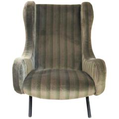 Marco Zanuso, "Senior" Armchair, Original Textile, circa 1970, Italy 10