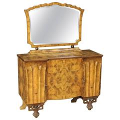20th Century Italian Dresser with Mirror in Walnut and Burl 4