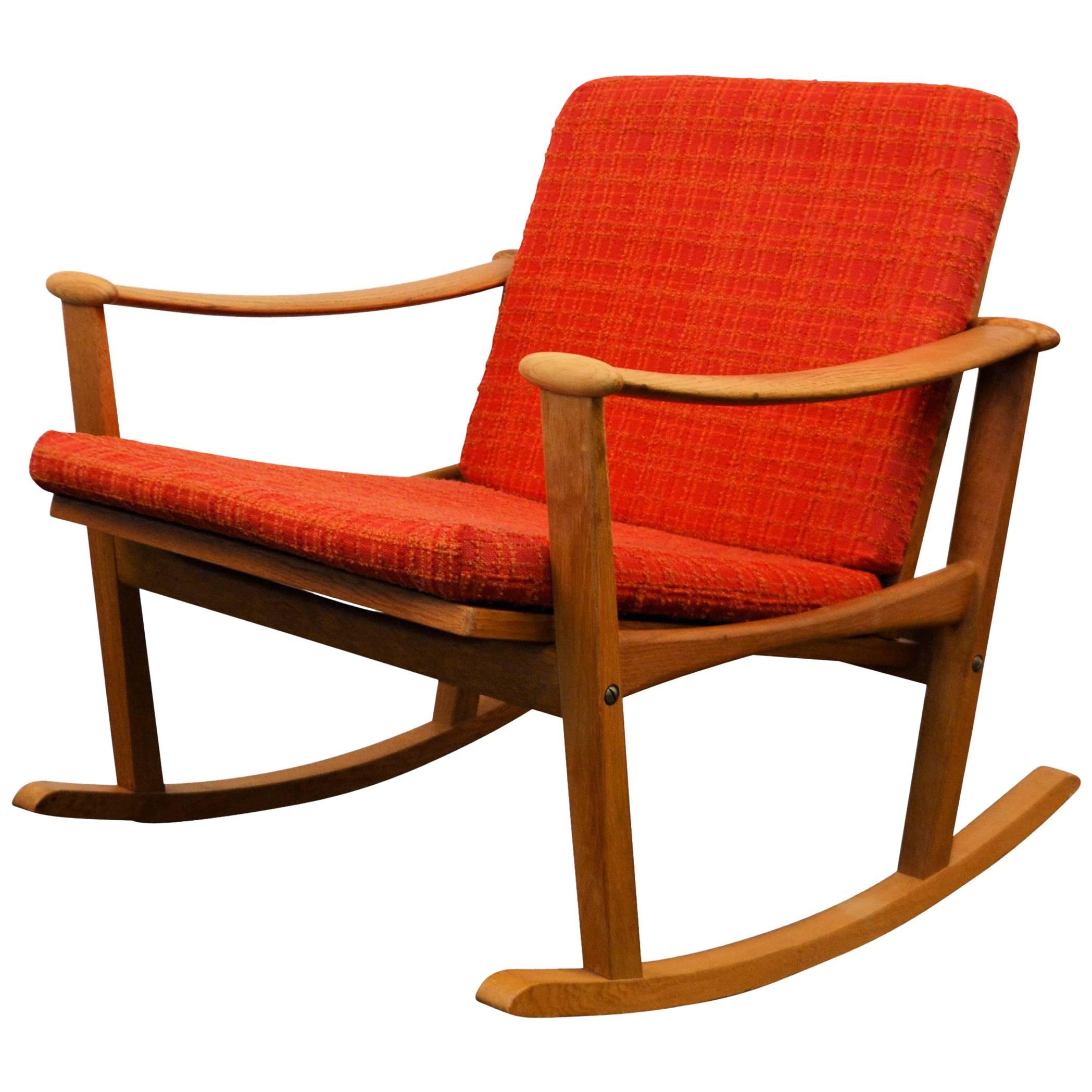 Finn Juhl Oak Rocking Chair For Sale