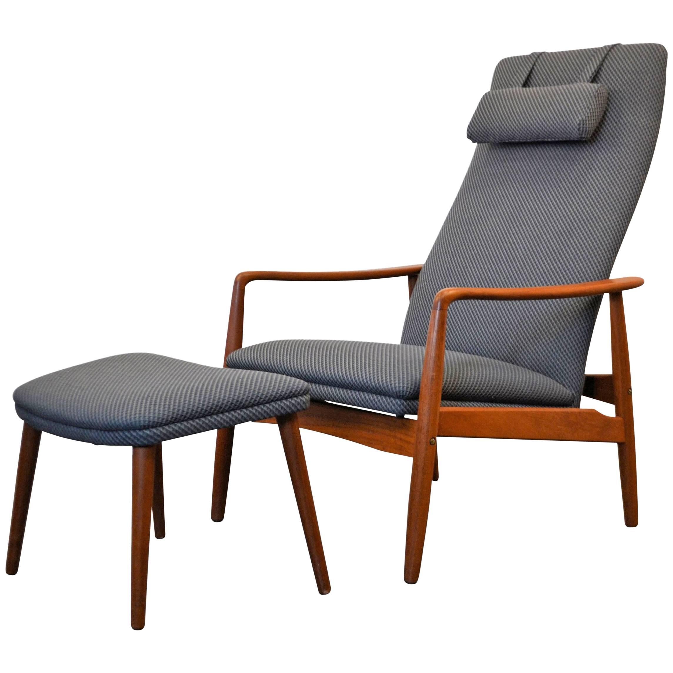Søren Ladefoged Teak Easy Chair and Ottoman For Sale